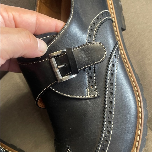Mike Konos Black Leather Men\'s Dress Shoes